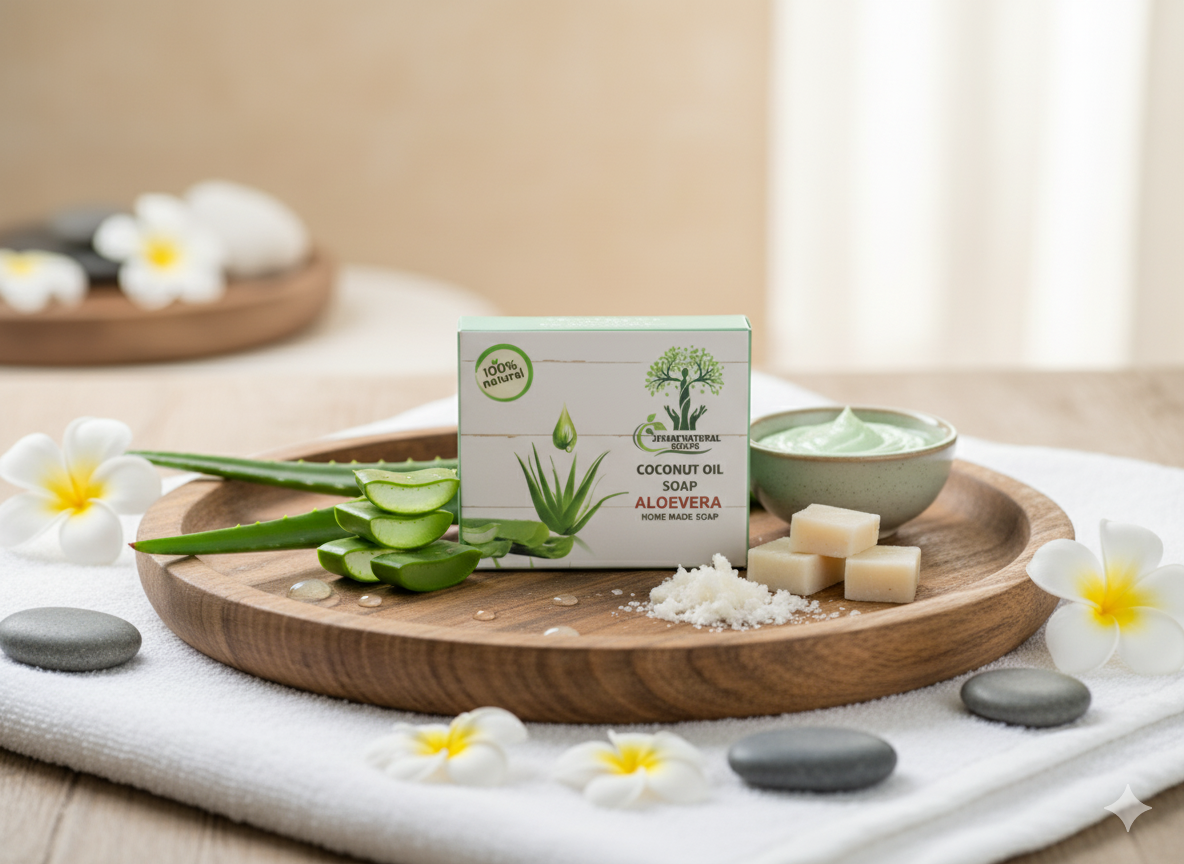 Coconut Oil & Aloe Vera (கற்றாழை) Soap - Image 5