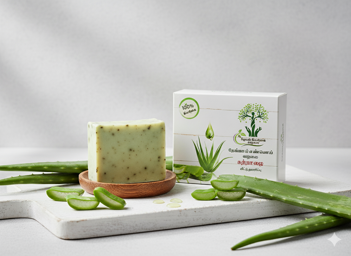 Coconut Oil & Aloe Vera (கற்றாழை) Soap - Image 4